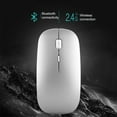 thumbnail image 3 of Version Double Mode Souris Sans Fil 2.4G, Mini Souris Optique Silencieuse Sans Fil Ultra Fine 1600 DPI pour Notebook, PC, Ordinateur Portable, Macbook-Argent, 3 of 8