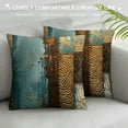 thumbnail image 3 of Qinduosi Brown Decorative Throw Pillow Covers Teal Pillow Cover Modern Geometry Abstract Art Decorative Pillows for Living Room Bedroom Sofa Couch Outdoor Pillow Covers White, 3 of 5