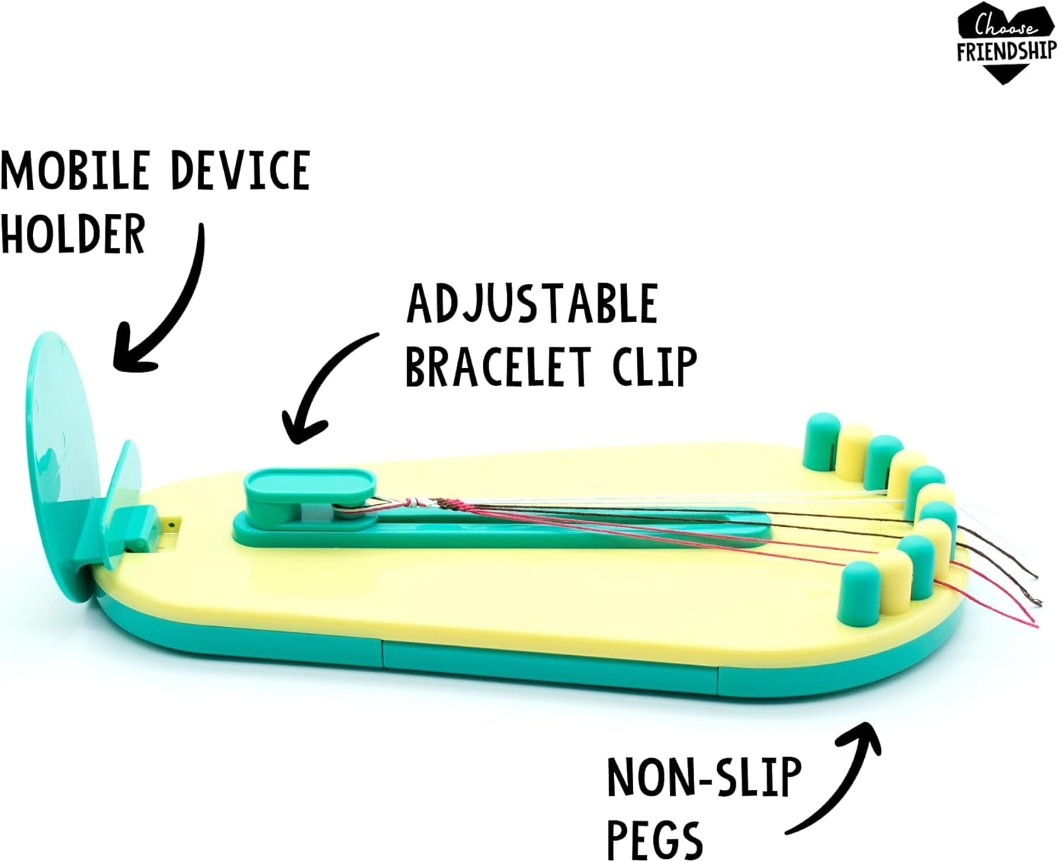 Choose Friendship My Friendship Bracelet Maker (New and Improved) Jewelry Making Kit, 20 Threads, Taffy