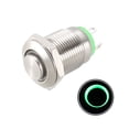 thumbnail image 1 of Interruptor de botón metálico momentáneo Uxcell cabeza alta 12 mm diámetro de montaje 1NO luz LED verde 3-6V, 1 of 5