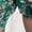 Green, variant on Spring/Summer Floral Print Square Neck Short Sleeve Waist-Cinching Ruffle Hem A-Line Dress
