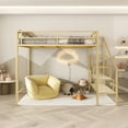 thumbnail image 2 of Cama elevada de hierro forjado, individual, superior, doble capa, pequeño apartamento, loft que ahorra espacio, litera superior e inferior, apartamento alto, 2 of 4