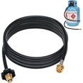 thumbnail image 1 of czcpp-12 Pieds Adaptateur de Tuyau de Propane POL 1 LB à 20 LB Convertisseur, Adaptateur de Réservoir de Propane 1 Livre à 20 Livres pour Chauffage Mr. Buddy, Réchaud de Camping Coleman Weber Q RV Accessoires de Grill de Table, 1 of 4