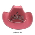 thumbnail image 2 of Youkk Wide Applicable Occasions Cowboy Hat Rodeos Parties And Festivals Easy To Clean Pink crown, 2 of 6