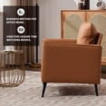 thumbnail image 5 of Faux Leather Accent Chair Set of 2, Upholstered Armchairs with Cushioned Seat, Modern Single Chairs for Living Room Bedroom Office, 5 of 8