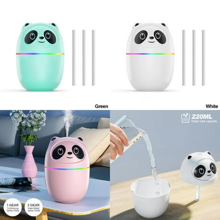 

Air Humidifier Cute Panda Oil Diffuser with Night Light USB Chargeable Cool Mist Sprayer Plants Purifier Humificador