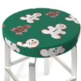 thumbnail image 3 of Kll Gingerbread Snowman Cookies Round Bar Chair Cushion Cover 14 Inch,Bar Stool Protector With Elastic, Soft Washable, 3 of 7