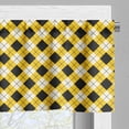thumbnail image 3 of Ambesonne Geometric Window Valance, Argyle Grid Pattern, 54" X 12", Yellow Black and White, 3 of 5