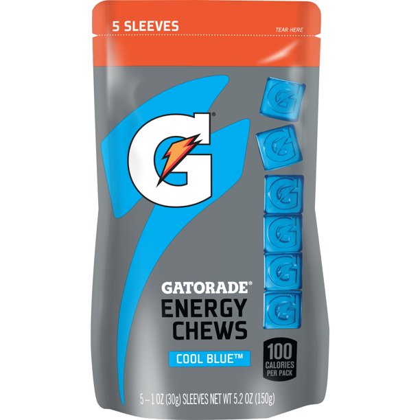 Gatorade Prime Energy Chews, Cool Blue, 1 oz, 5 Pack