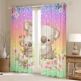 thumbnail image 2 of Homewish Capybara Pink Floral 42x63 2-Pack Girls Ultra Soft Ombre Blackout Curtains, 2 of 6