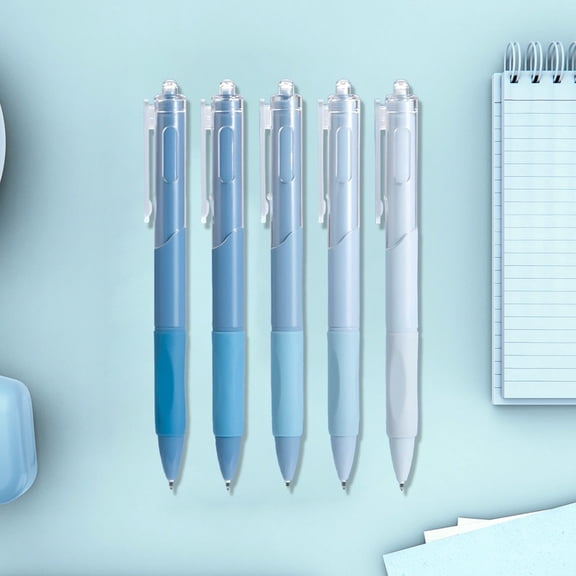 5 Pack Pastel Retractable Ballpoint Pens, 0.5mm Black Fine Point Pens with Super Soft Grip, Smooth Writing Aesthetic Stationery for Men & Women, Office, Campus & Journaling Supplies