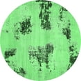 thumbnail image 1 of Ahgly Company Indoor Round Abstract Emerald Green Modern Area Rugs, 6' Round, 1 of 4