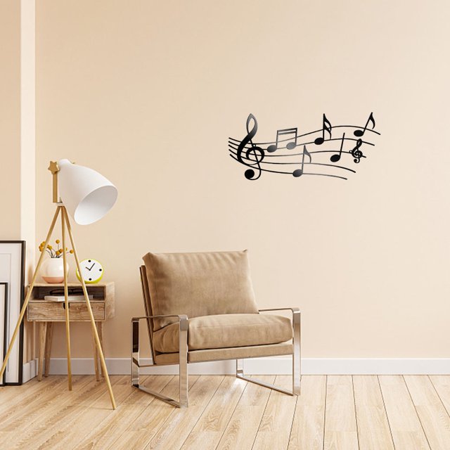 Greenadscape Mural De Hierro Con De Musical En Color Negro Para Interiores