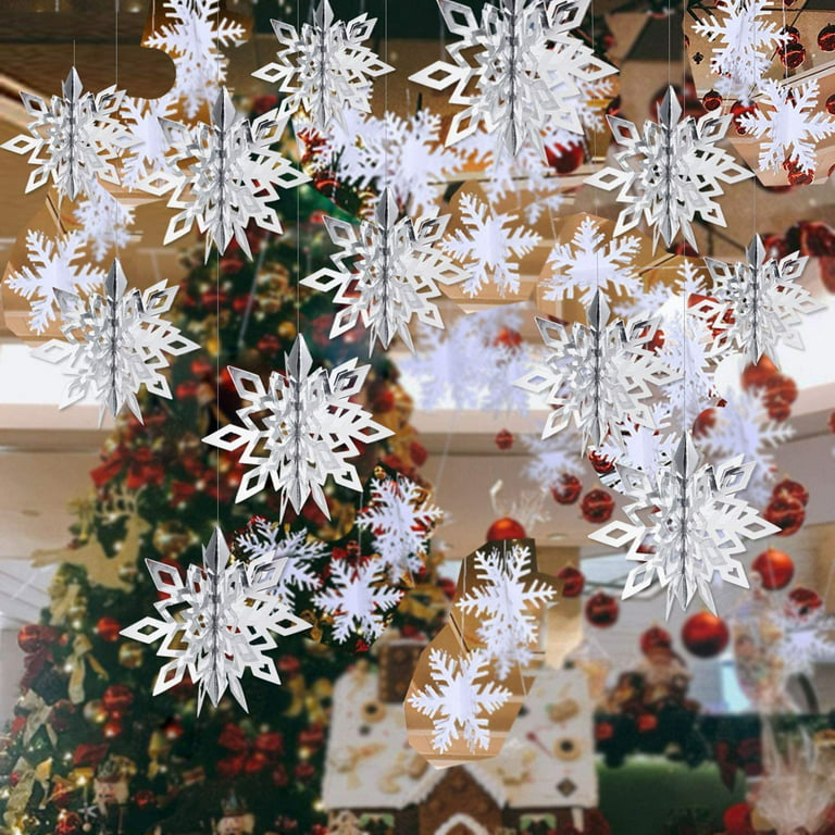 Winter snowflake. Paper cut white on gray festive decoration. 3D  illustration Stock Photo - Alamy