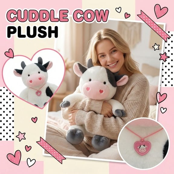 Cow Bedtime Stuffed Animals Toys for Kids Comfort Soft Plushies Fluffy Cute Lifelike Animal Doll Plushie Toys Birthday Easter Gifts Friends