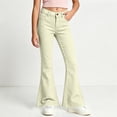 thumbnail image 5 of HAJWOH Girls Flare Pants High Waist Slim Fit School Uniform Y2K Bell Bottoms | Back to School Trousers with Pockets, 5 of 7