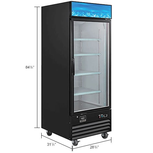 Nexel® Merchandiser Freezer, Glass Door, 23 Cu. Ft., Black