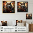 thumbnail image 4 of Designart "Blue and Orange Mysterious Owl III" Animals Framed Wall Art - Traditional Orange Owl Entryway Framed Wall Art, 4 of 6