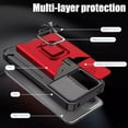 thumbnail image 5 of Military Grade All-In-One Ring Stand Card Case for Motorola Moto G 2025 - Red, 5 of 5