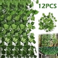 thumbnail image 3 of POINTERTECK 12PCS Artificial Green Leaf Garland Plants Green Vine Fake Foliage Decoration for Home Plastic Simulation Rattan Leaves, 3 of 11