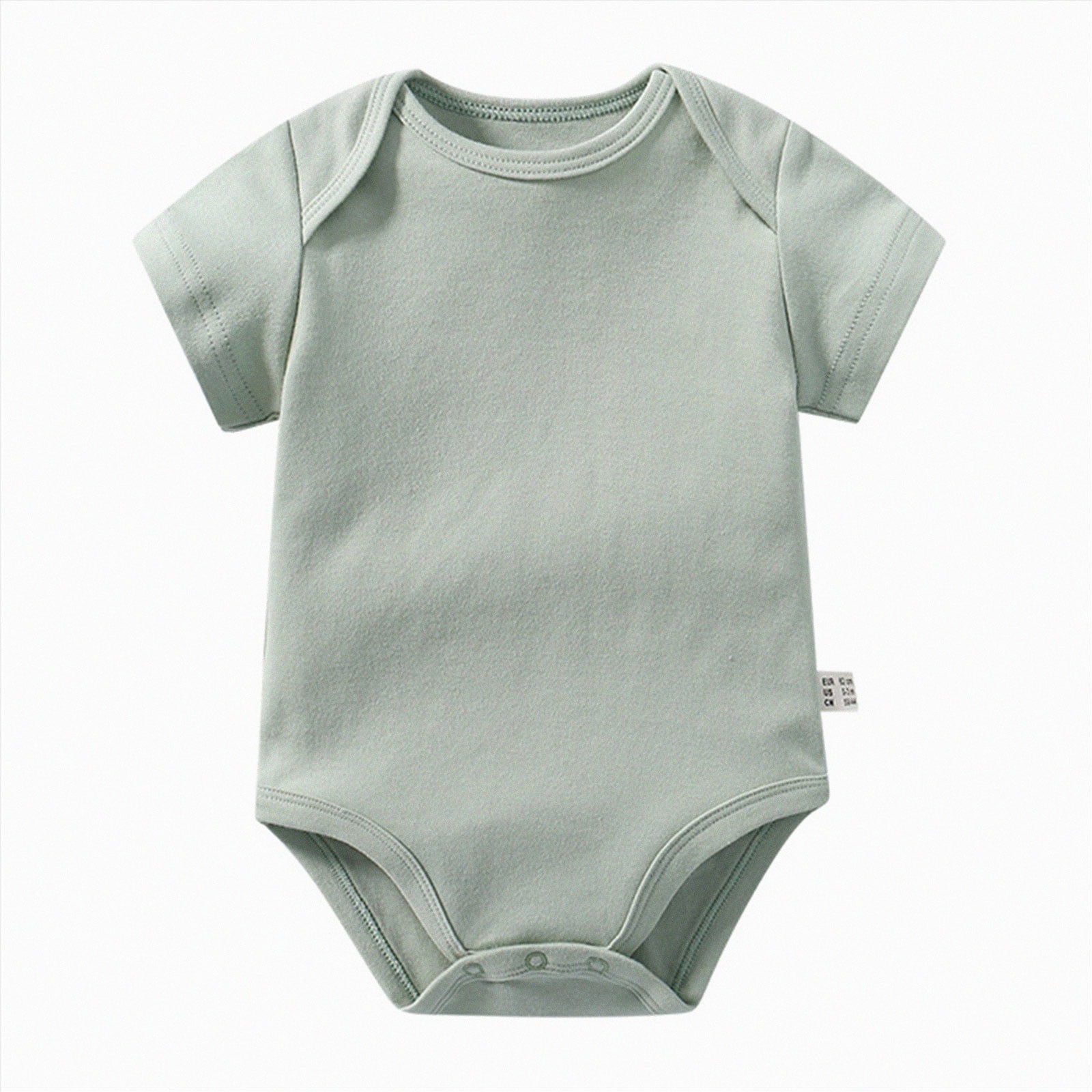 Splozh Newborn Baby Boy Clothes 3 6 9 12 18 24 Months Baby Boy Girl Bubble Romper Cotton Infant Summer Toddler T-Shirt Bodysuit Short Sleeve Light Green 18-24 Months