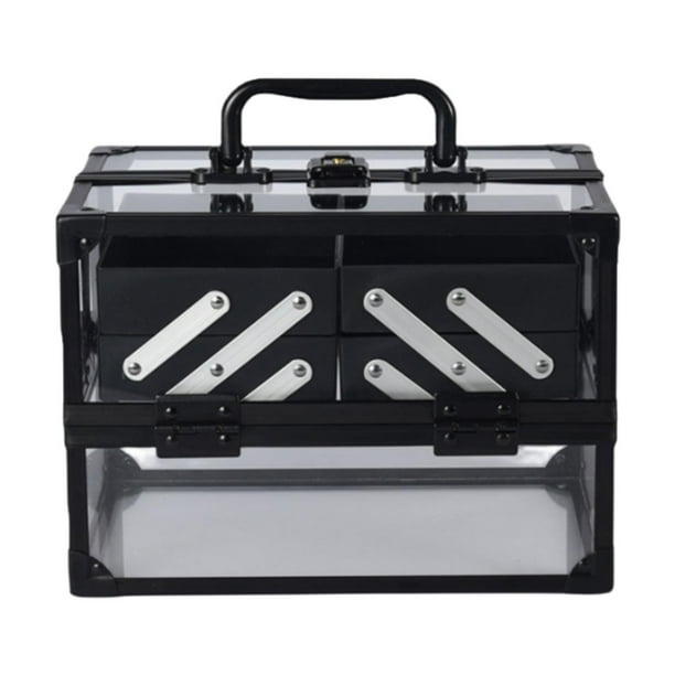 Case de tren de maquillaje Portable Ligero, Mango de transporte, Multipropósito, Organizador de artículos de tocador de caja de herramientas