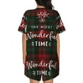 thumbnail image 3 of Qekee Wonderful Time Christmas Women's Pajama Set Short Sleeve Sleepwear Summer Home Wear with Pockets Soft Short Sleeve Shirt - Wonderful Time Christmas, 3 of 9