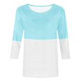 thumbnail image 4 of gakvbuo 3/4 Sleeve Tops For Women Dressy Casual Trendy Geometric Print Graphic T Shirt Summer Crewneck Pullover Color Block Tunic Tee, 4 of 4