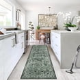 thumbnail image 3 of Washable Runner Rugs 2x6 for Living Room, VintageFloor Carpet with Non-Slip Backing, Low Pile, for Entryway Hallway Bedroom(Green), 3 of 7