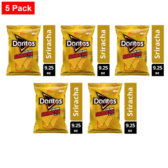 Doritos Golden Sriracha Flavored Tortilla Chips 9.25 oz - 5 Pack