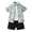 Black, variant on Odeerbi Toddler Summer Outfits Boys Gentleman Formal Dress Suit Short Sleeve Floral Shirt With White T-shirt Shorts Set Children's Wear Green