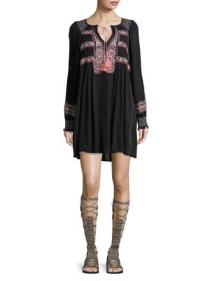 Womens Wind Willow Mini Dress, Black 