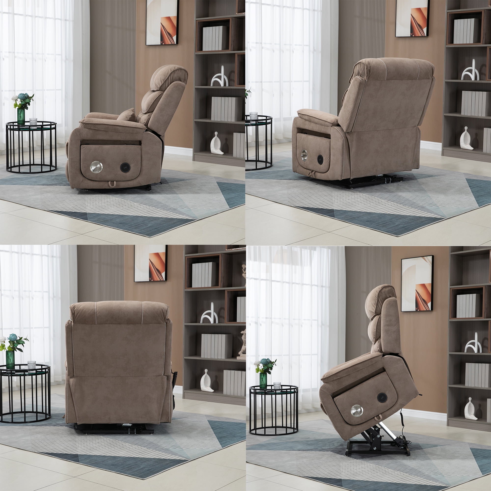 ROYALSON Lay Flat Power Lift Recliner Chair Airbag Lumbar Support for  Elderly Adults, Infinite Position 180°, USB & Type C Port for Living Room