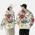 thumbnail image 3 of Rocae Bird Butterfly Rose Print Breathable Sun Protection Hoodie Quick-Dry Lightweight Long Sleeve Hoodie Unisex Running Sports Shirt Small, 3 of 9