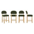 thumbnail image 6 of ReNest 26" Counter Height Bar Stools, Modern Upholstered Bar Stools for Kitchen Island & Home Bar, Moss Green Fabric, Set of 4, 6 of 15