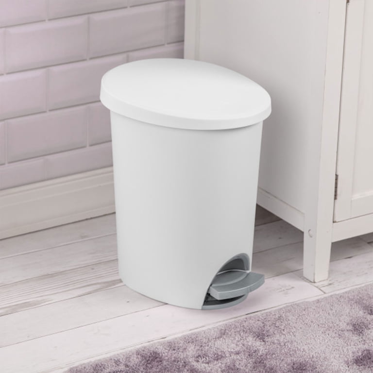 Sterilite 2.6 Gal Ultra StepOn Wastebasket with Lid, 4 Pack, White