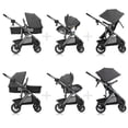 thumbnail image 2 of Sistema de viaje Evenflo Pivot Suite con asiento infantil para automóvil LiteMax con barra antirrebote Devon Grey, 2 of 5