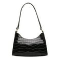 thumbnail image 1 of Women Handbag Glossy Textured Faux Leather Solid Color Zipper Gift Large Capacity Ladies Single Shoulder Bag Purse Dating Use, 1 of 10