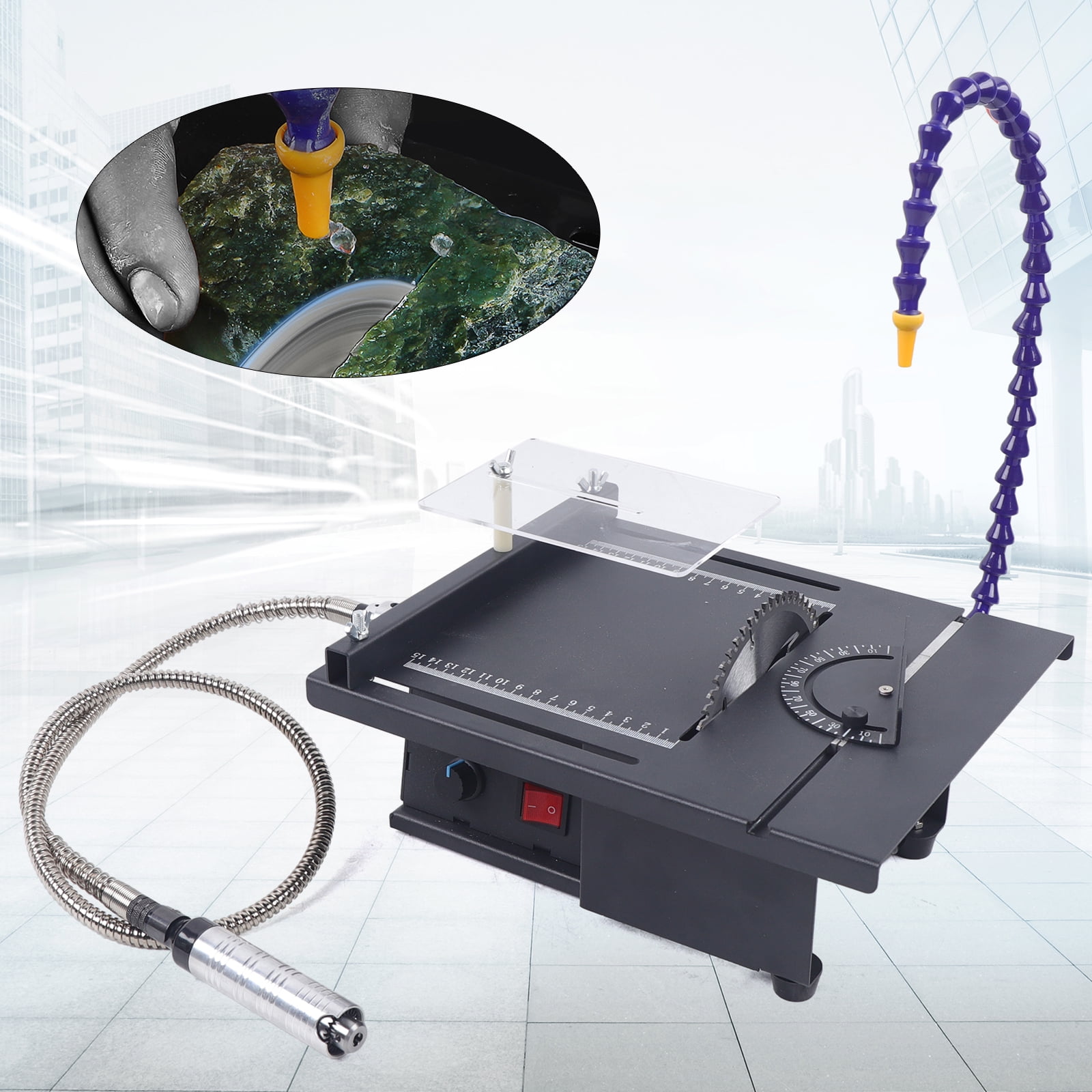 Bench Polisher with 1850W Motor – Multi-Function for Cutting, Polishing, and Grinding, Infinitely Adjustable Speed (0-10000rpm), Durable Cold-Rolled Steel Construction