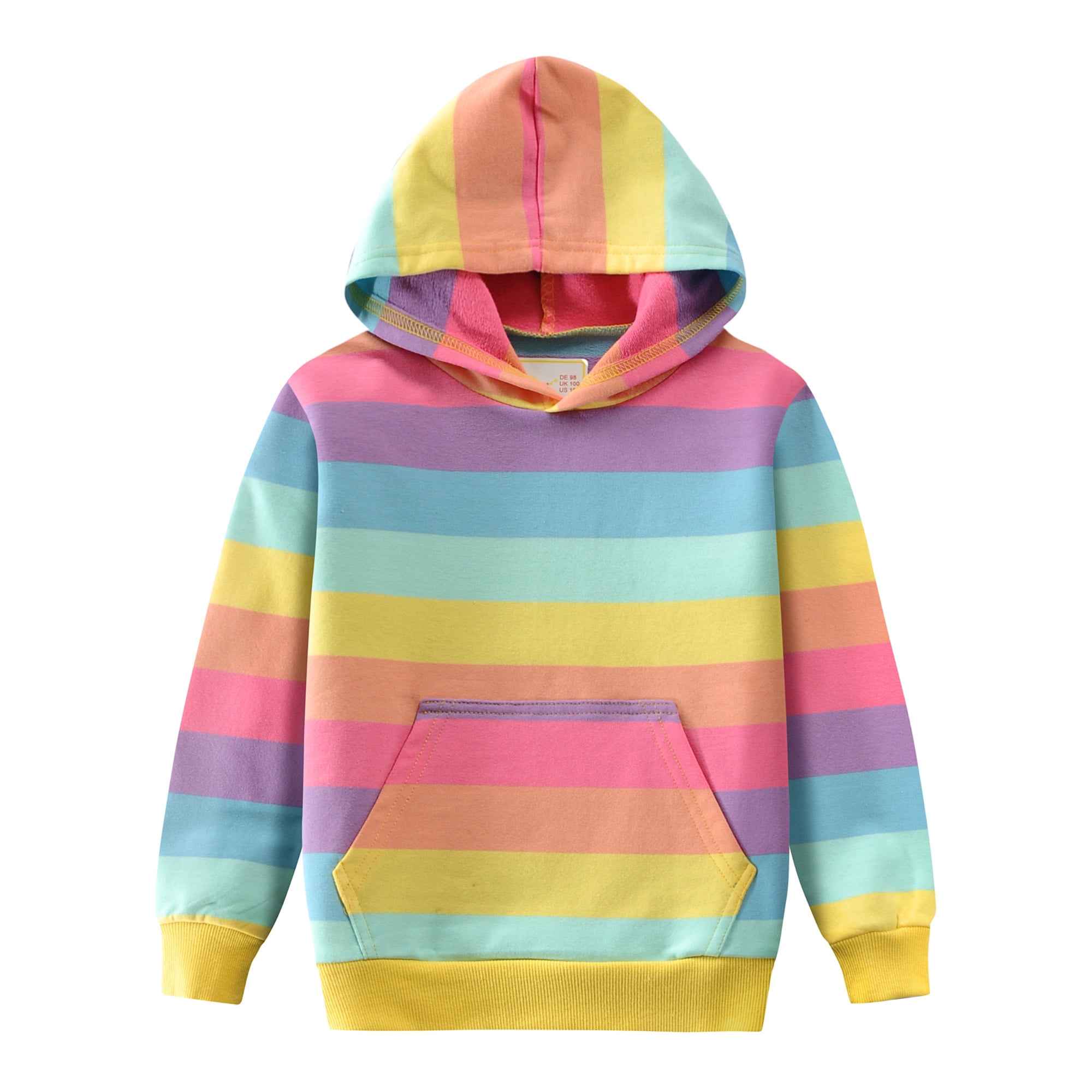 Kid Nation Kids Long Sleeve Color Block Zip Hoodie Sweater for Boys or Girls