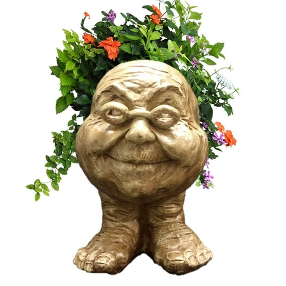 Homestyles Stone Wash Grandma Violet the Muggly Face Humorous Statue Planter Pot