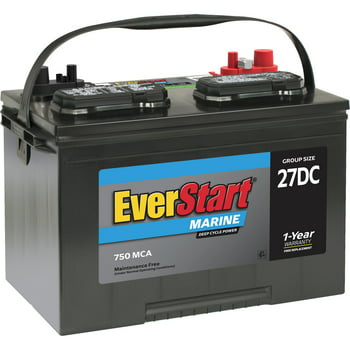 EverStart Lead  Marine & RV Deep Cycle Battery, Group Size 27DC (12 Volt/750 MCA)