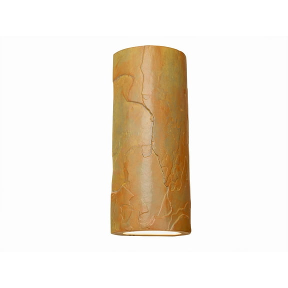 Luxury Lighting Masons Select 17" High Ceramic Outdoor, Wall Mount, Yellow Painted Finish, Electric, 120VAC, LED Bulb Included