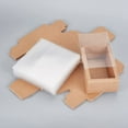 thumbnail image 4 of Paquete de 12 cajas rectangulares marrones de cartón kraft de 18 x 13 x 4 cm con ventana de plástico PVC, ideales para obsequios de fiesta, dulces y manualidades de joyería., 4 of 9