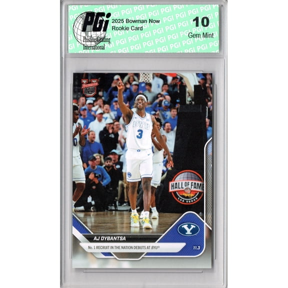 A.J. Dybantsa 2025 Bowman University Now #2 #1 Recruit Debuts Rookie Card PGI 10