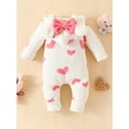 thumbnail image 4 of Newborn Baby Girl Hooded Jumpsuit Heart/Cow Print Long Sleeve Bodysuit Infant Zipped One Piece Romper, 4 of 7