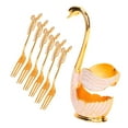 thumbnail image 4 of Zinc Alloy Tableware Sets, Swan Base Design, Includes Spoons, Forks, and Swan Holder, for Coffee, Desserts, and Table Decoration, 4 of 7