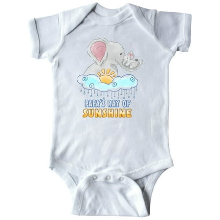 

Inktastic Papa s Ray Of Sunshine Cute Elephants Rainclouds and Sun Gift Baby Boy or Baby Girl Bodysuit