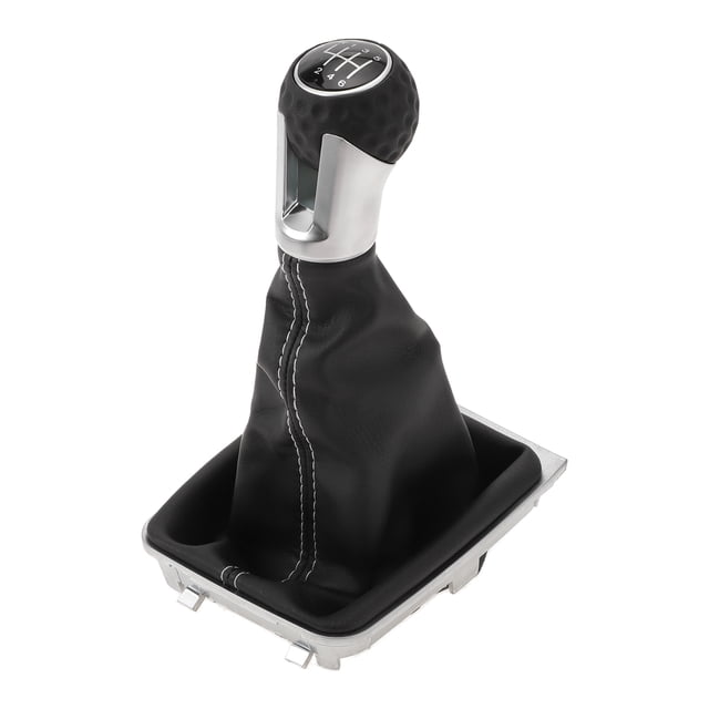 Perilla de cambio manual de 6 velocidades Unique Bargains con cubierta, palanca de cambio para VW Golf MK7 GTI GTD 2013-2018, plástico, cuero sintético, negro, blanco, 1 Pc