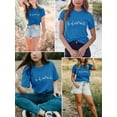 thumbnail image 4 of XCHQRTI Mountain Heartbeat Tshirt Graphic Tees Women Ladies Tee Shirts Short Sleeve, 4 of 9